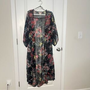 Band of Gypsies Women's S Multicolor Floral Kimono boho summer